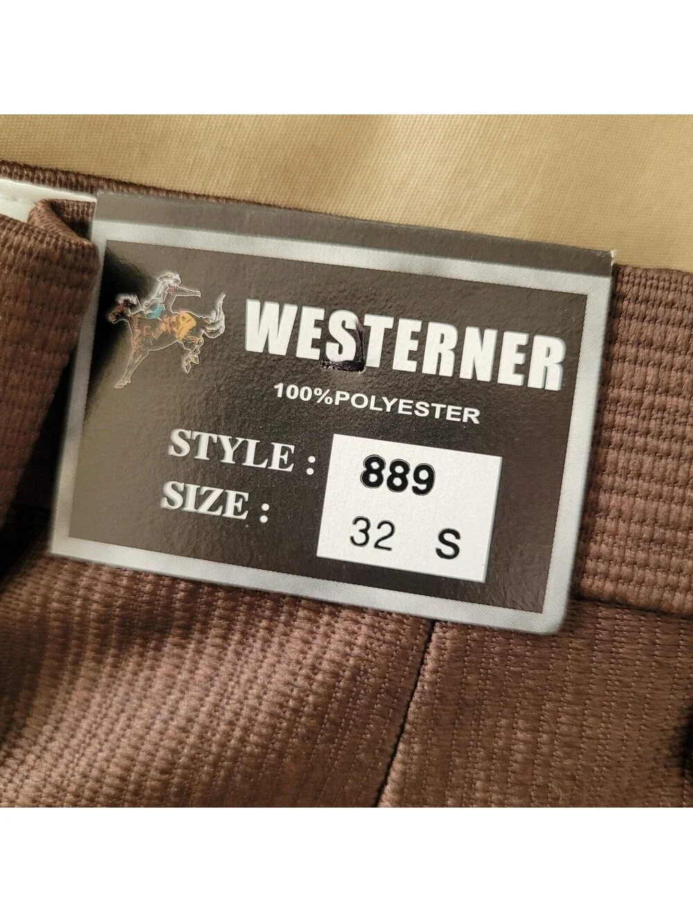 Westerner Men's 32x30 Brown Western Dress Pants Flat Front High Waist - NEW Vtg